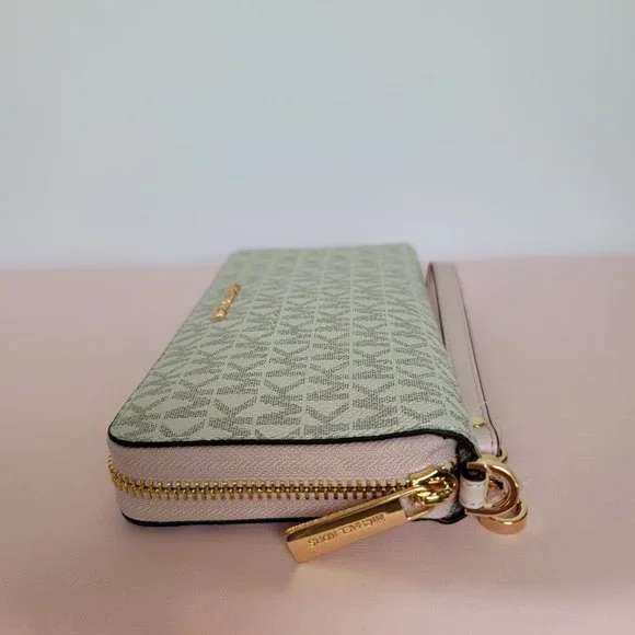 MICHAEL KORS Signature Logo Jet Set Travel Continental Wallet/Wristlet-P. Blush⭐